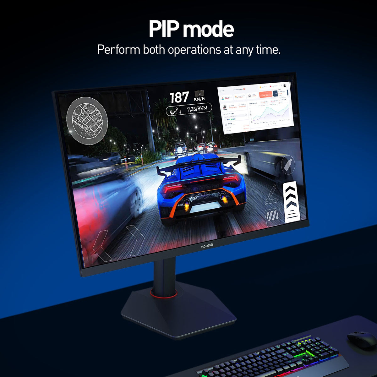 KOORUI G2741L 27インチ IPS 4K UHD デュアルモード UHD 160Hz/FHD 320Hz ゲーミングモニター