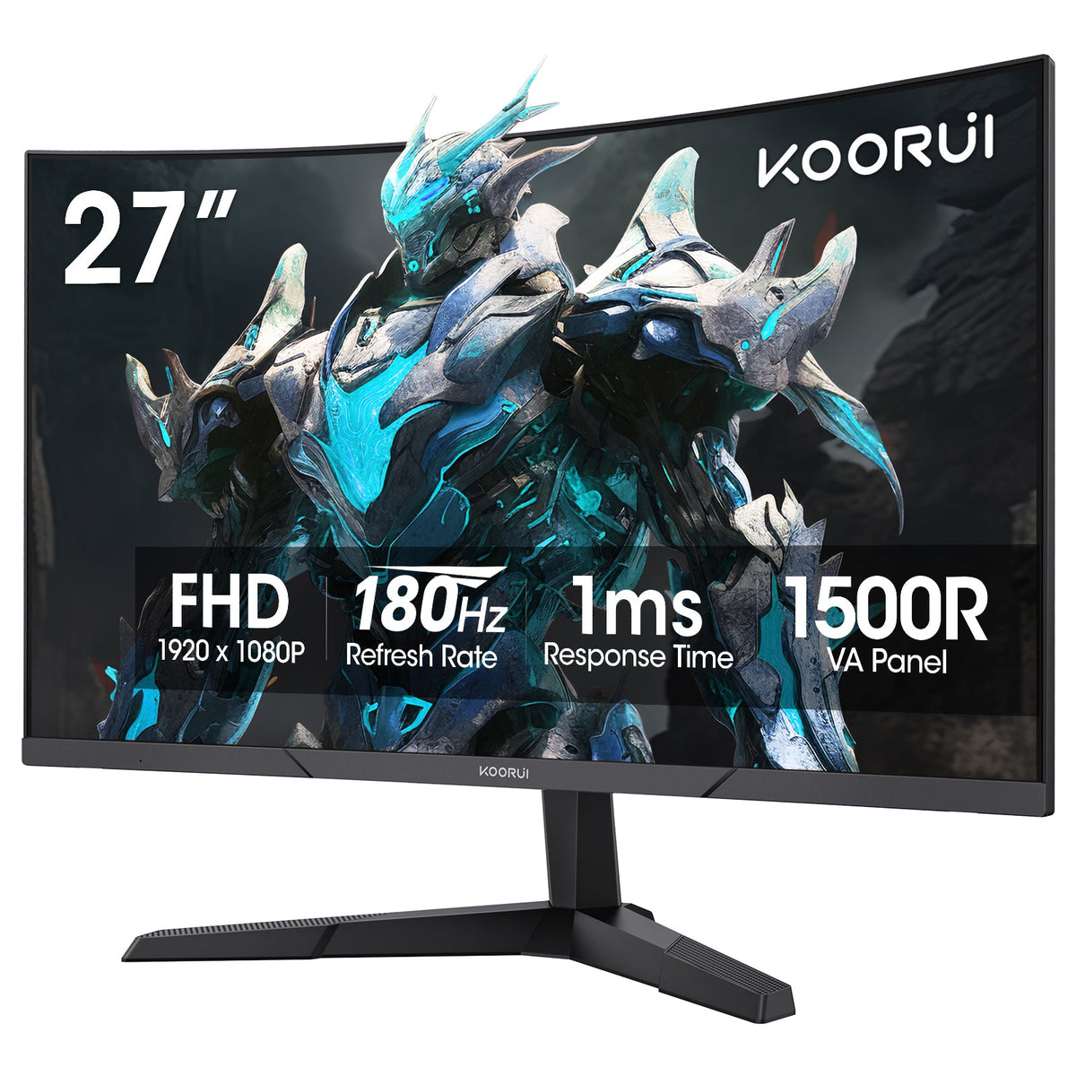 KOORUI 27E6CA 27インチ VA フルHD 180Hz 曲面ゲーミングモニター