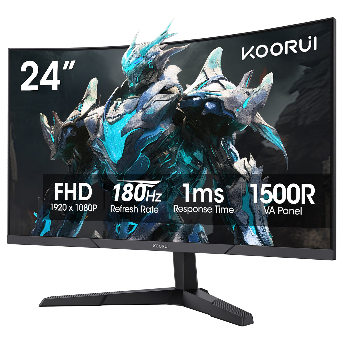 KOORUI 24E6CA 24インチ VA フルHD 180Hz 曲面ゲーミングモニター
