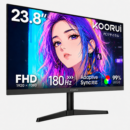 KOORUI ゲーミングモニター 24インチ PCモニター 180Hz フルHD 1920×1080 VA ディスプレイ HDMI VESA対応  G2412V
