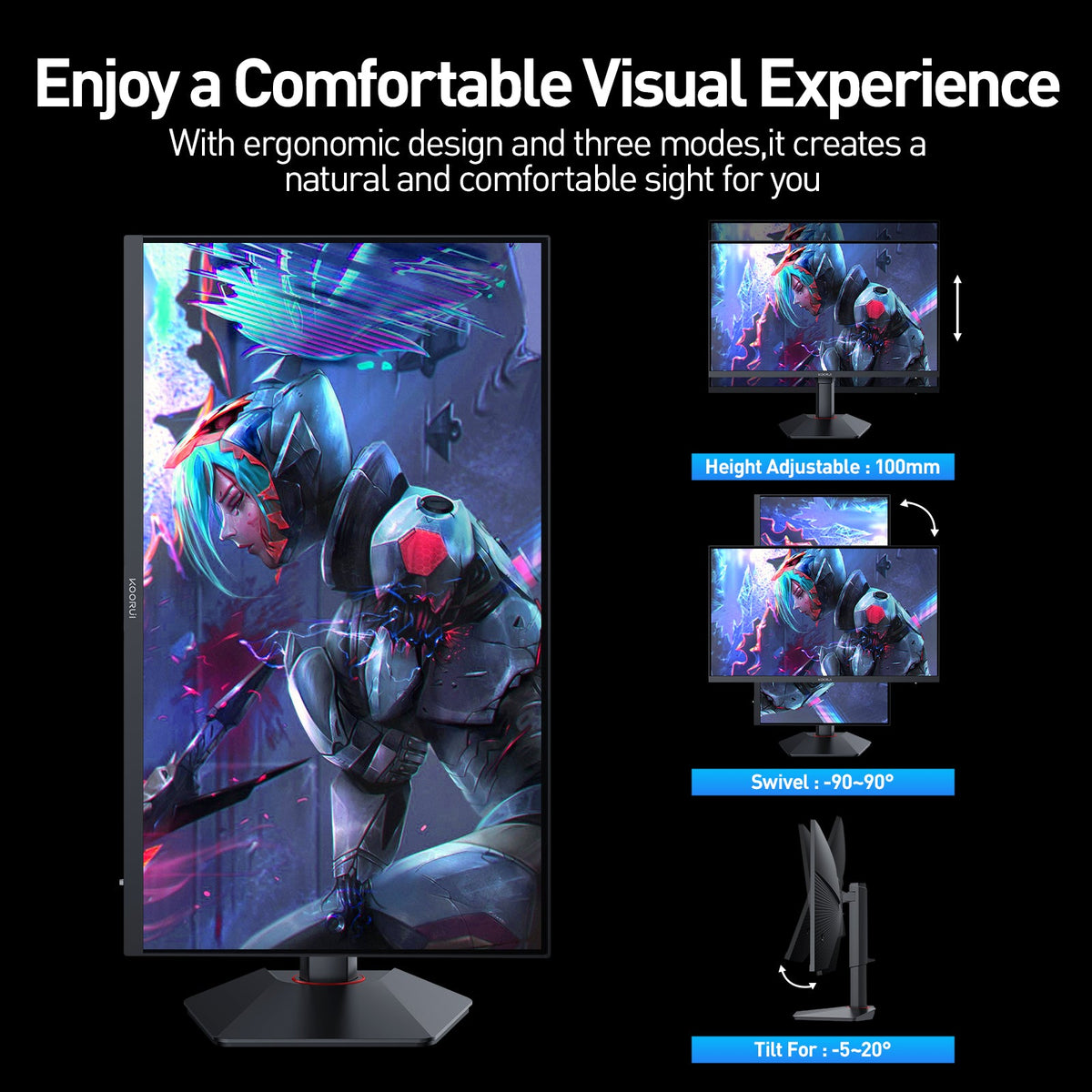 KOORUI G2741L 27インチ IPS 4K UHD デュアルモード UHD 160Hz/FHD 320Hz ゲーミングモニター