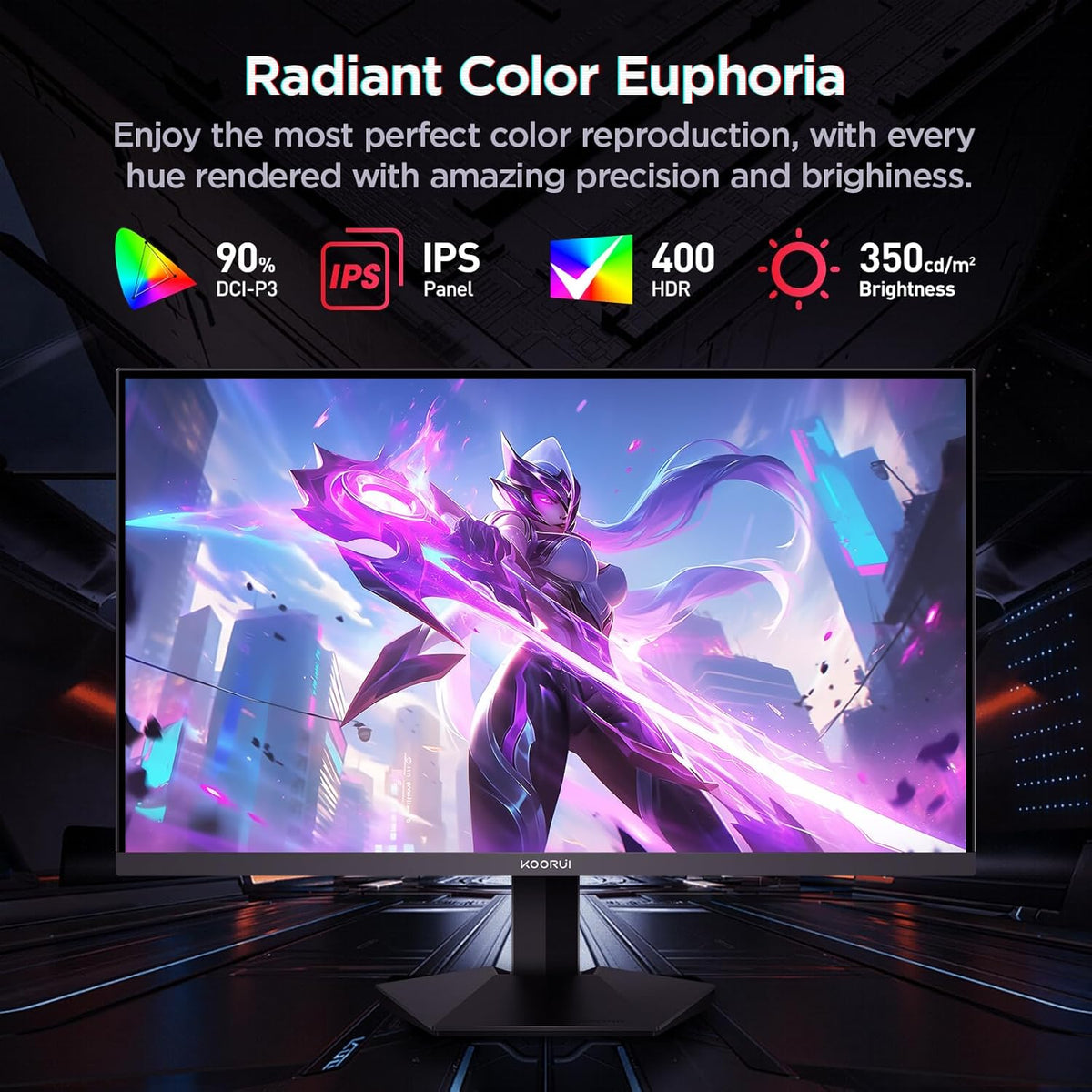 KOORUI G2421V 24インチ IPS QHD 180Hz ゲーミングモニター